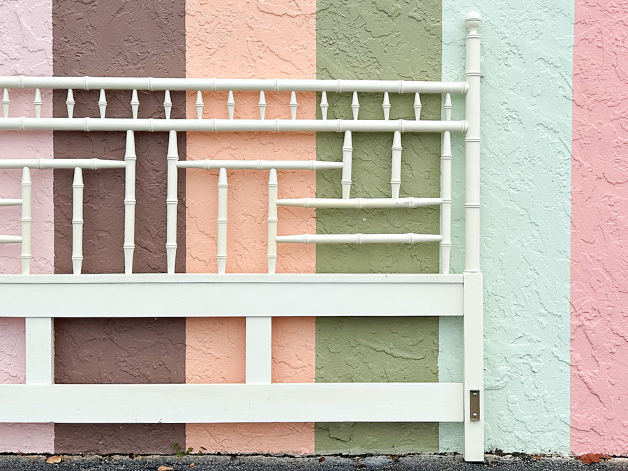 Faux Bamboo Fretwork KIng Headboard