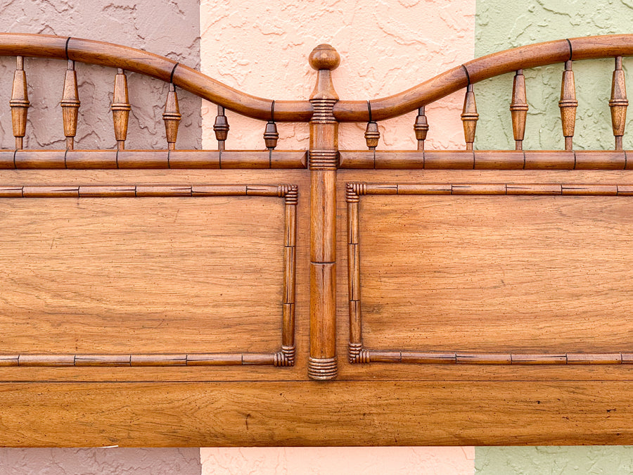 Handsome Thomasville Faux Bamboo King Headboard
