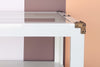 Campaign Style Lacquer and Brass Coffee Table