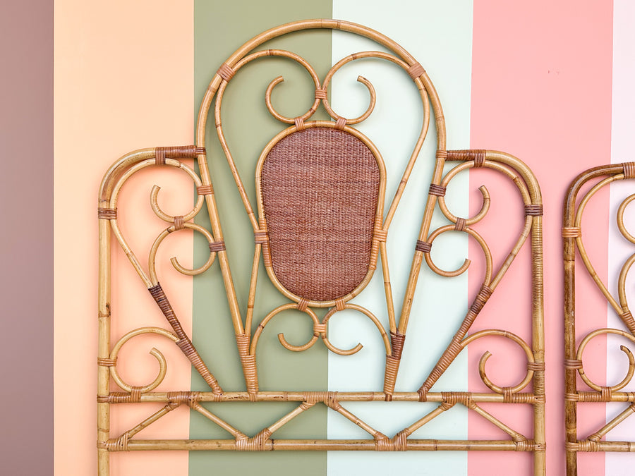 Pair of Cute Rattan Twin Headboards