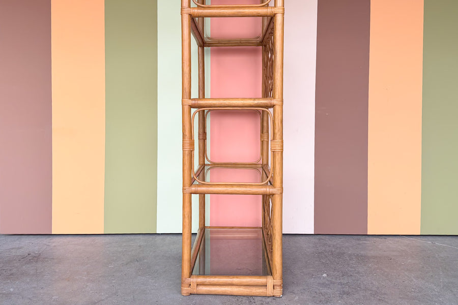 Old Florida Rattan Arched Etagere