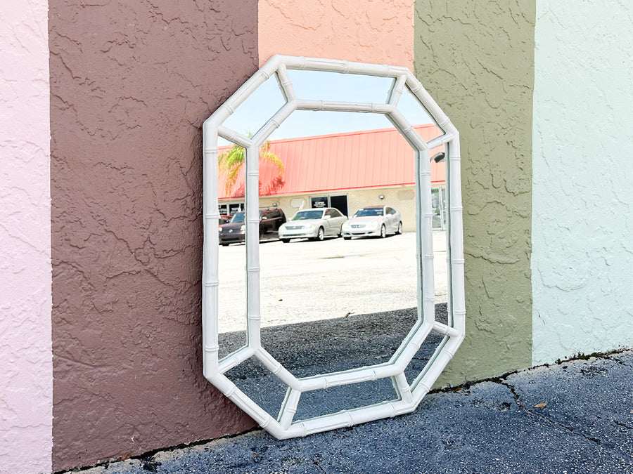 Faux Bamboo Octagon Mirror