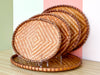 Set of Five Woven Rattan Trays