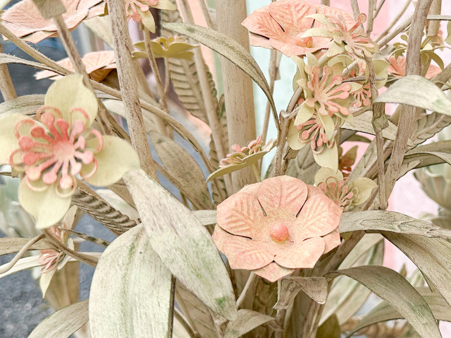 Pretty Pastel Tole Floral Chandelier