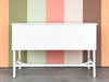 Custom Wood and Rattan Painted Desk