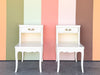 Pair of Wood and Marble French Provencial Side Tables