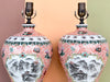 Pair of Coral Chinoiserie Lamps