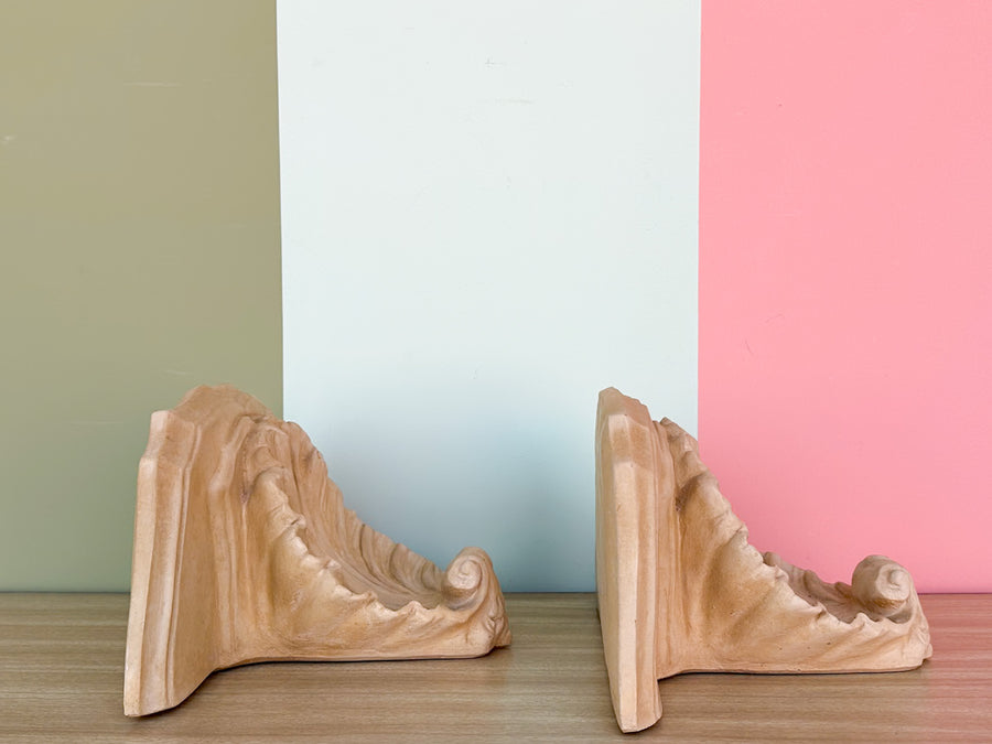 Pair of Plaster Wall Shelves