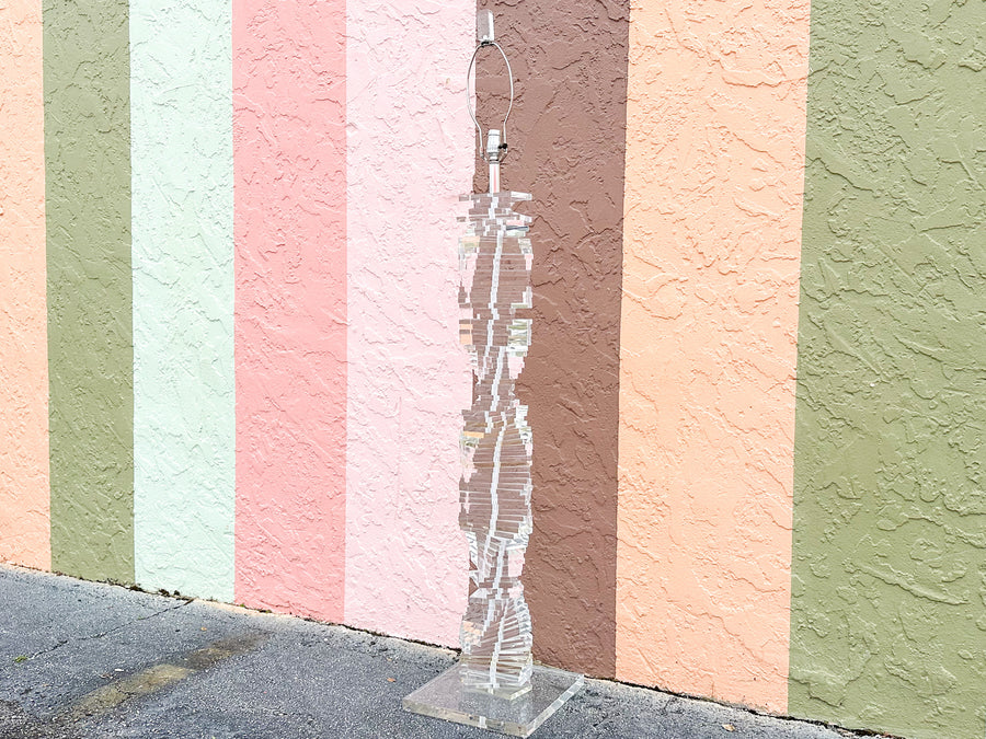 Lucite Stacked Block Floor Lamp