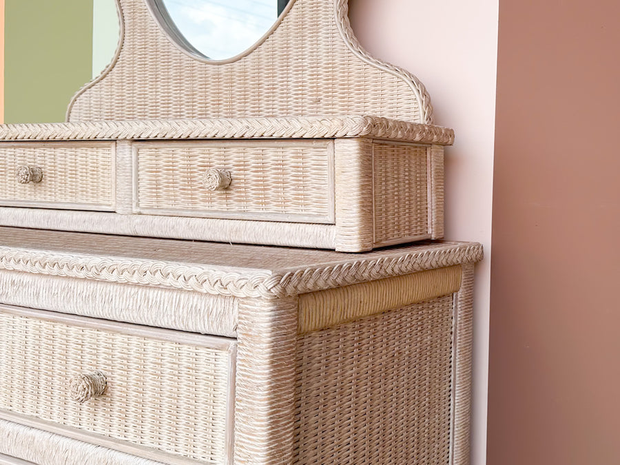 Henry Link Wicker Chest with Mirror