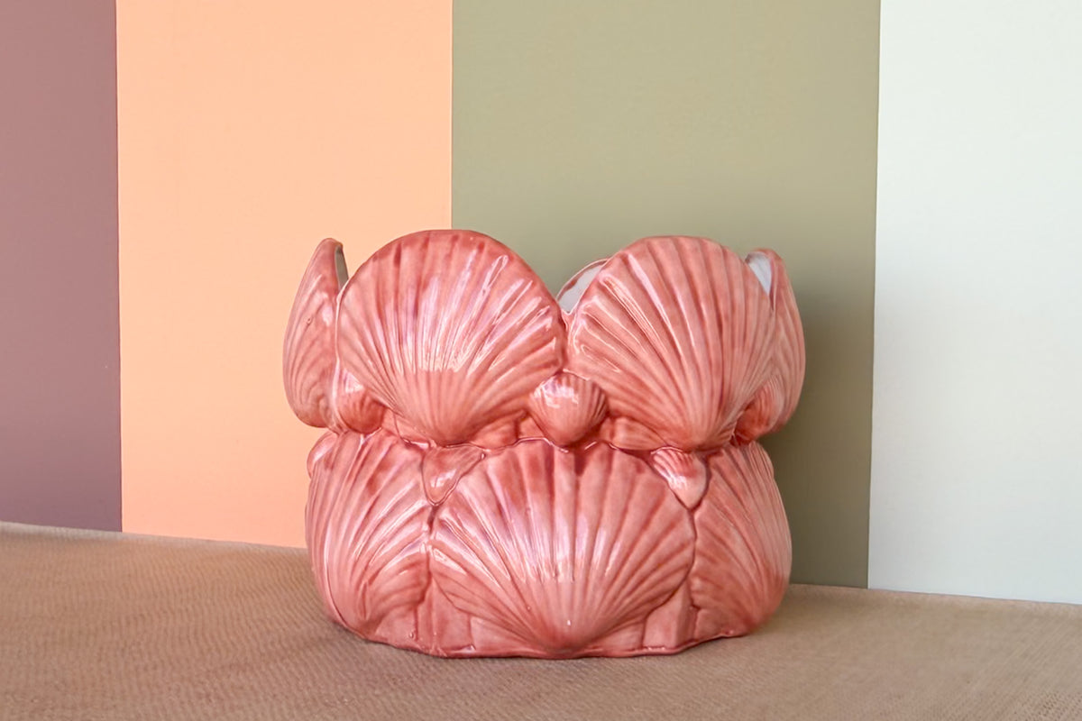Pink Scallop Shell Cachepot