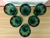 Set of Six Teal Goblets