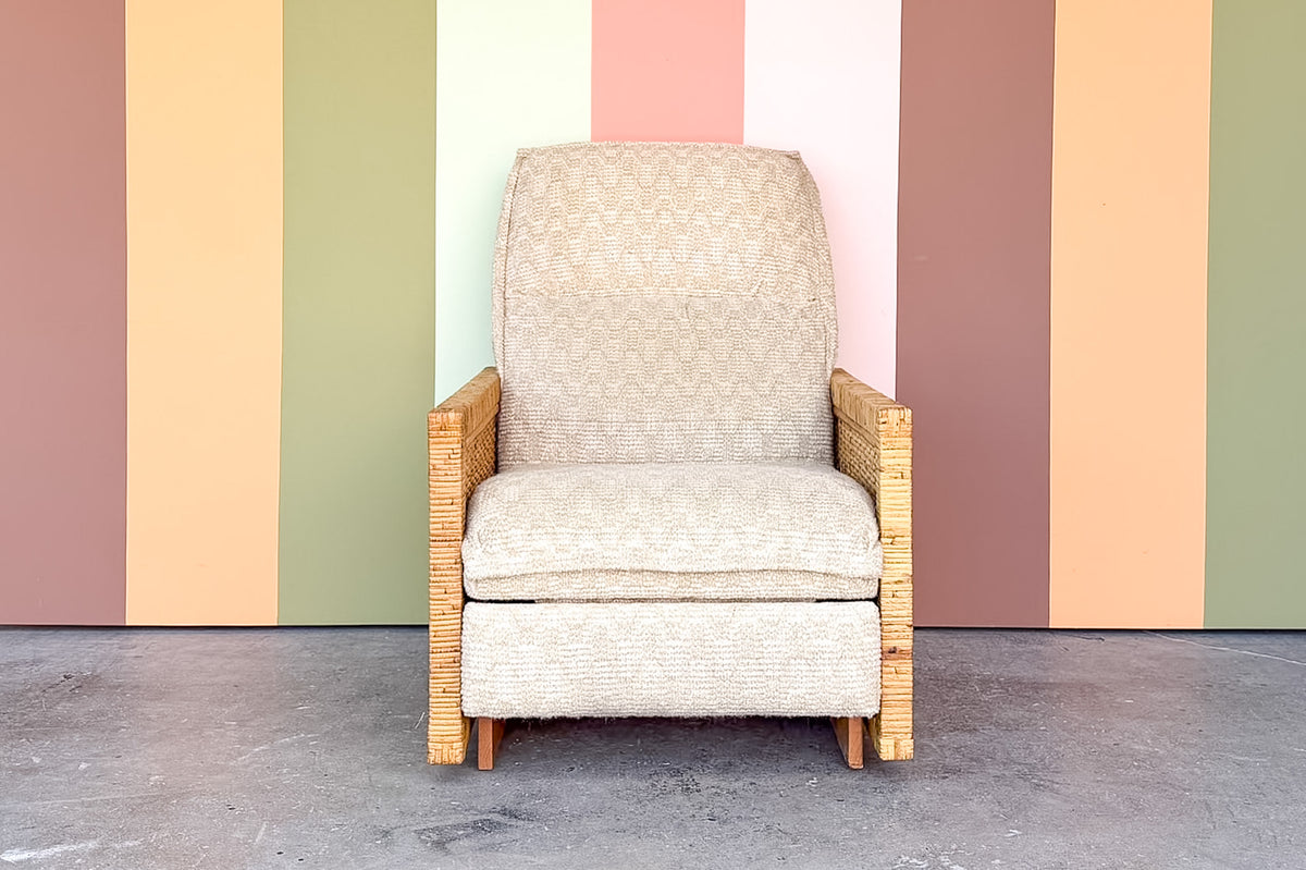 Coastal Chic Rattan Wrapped Reclining Lounge Chair