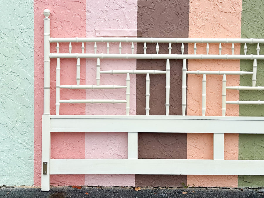 Faux Bamboo Fretwork KIng Headboard