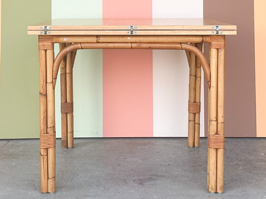 Old Florida Rattan Flip Top Game Table