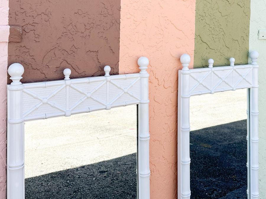 Pair of Palm Beach Style Faux Bamboo Mirrors