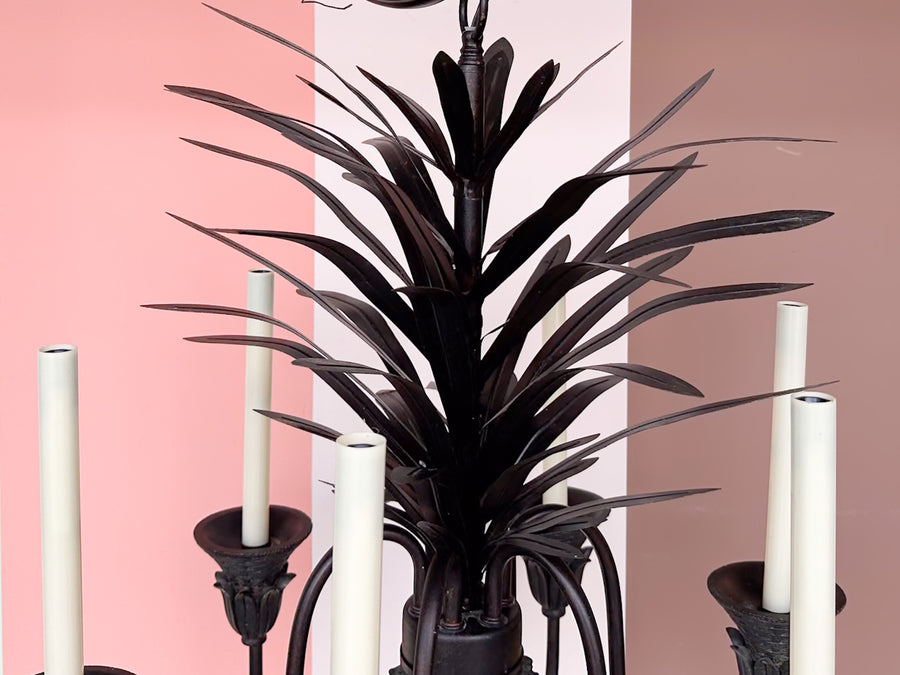 Tole Pineapple and Tassel Chandelier