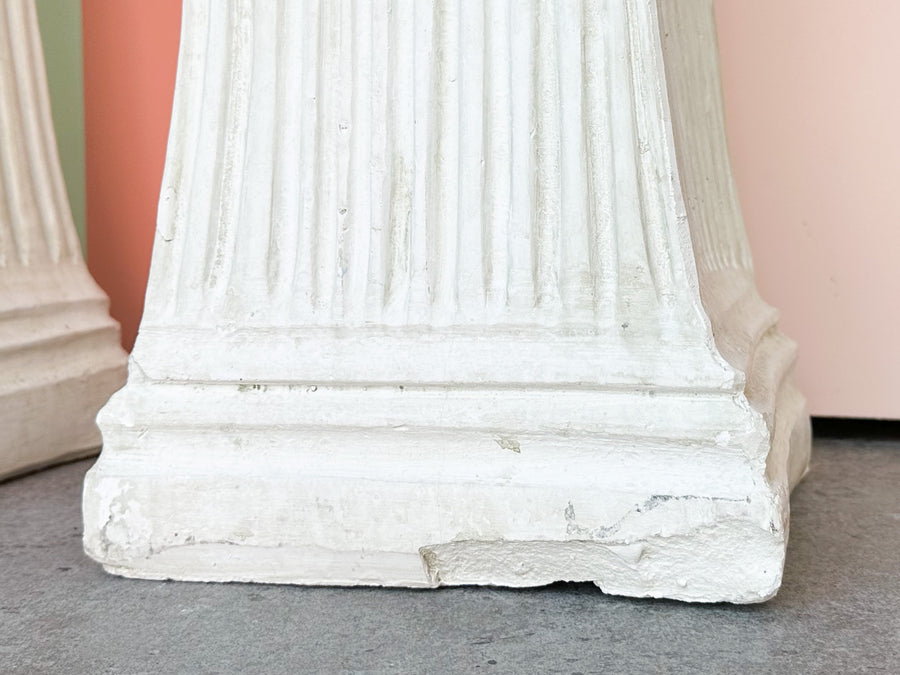 Pair of Kips Bay Show House Swag and Tassel Plaster Pedestals