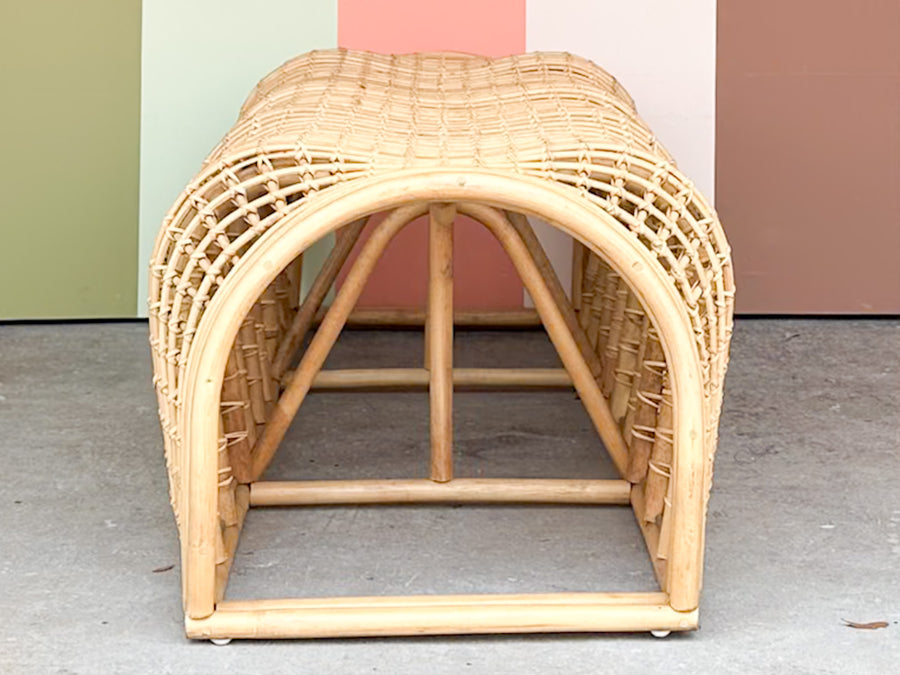 Sculptural Rattan Alligator Bench