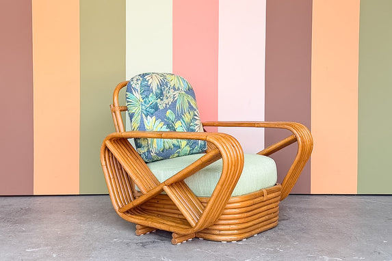 Frankl Style Six Band Rattan Lounge Chair