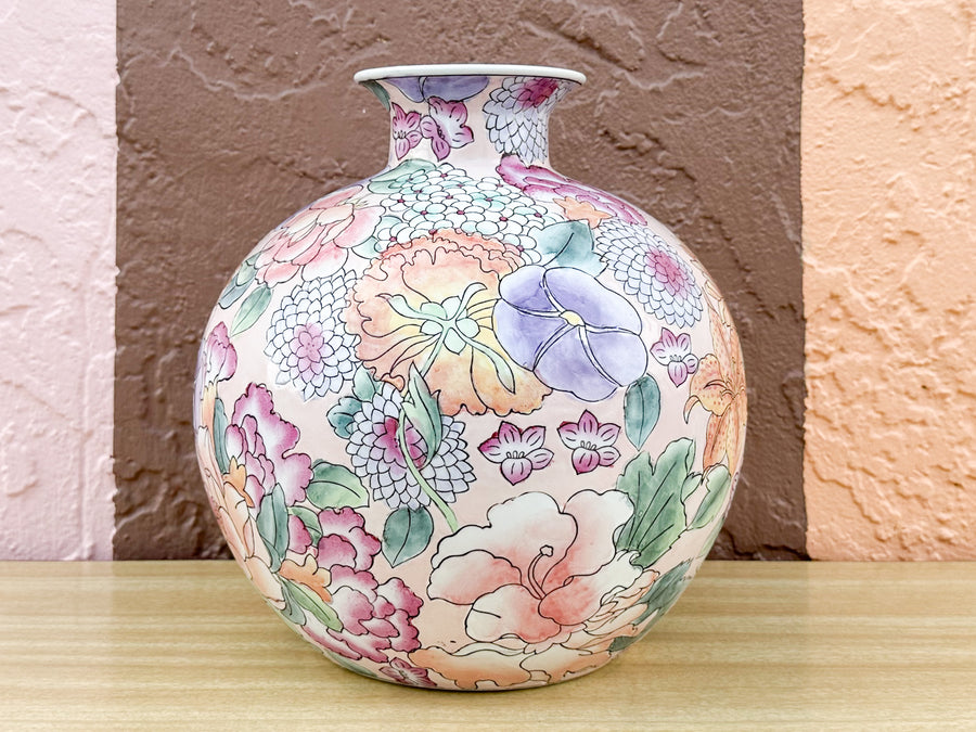 Colorful Floral Vase and Bowl