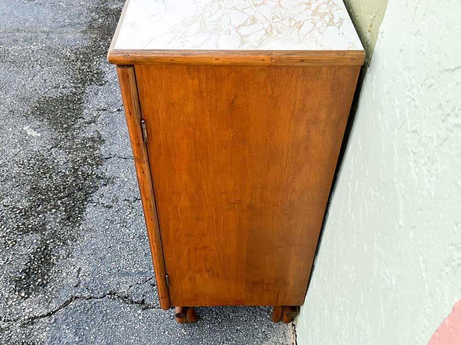 Cute Coastal Cane and Rattan Cabinet