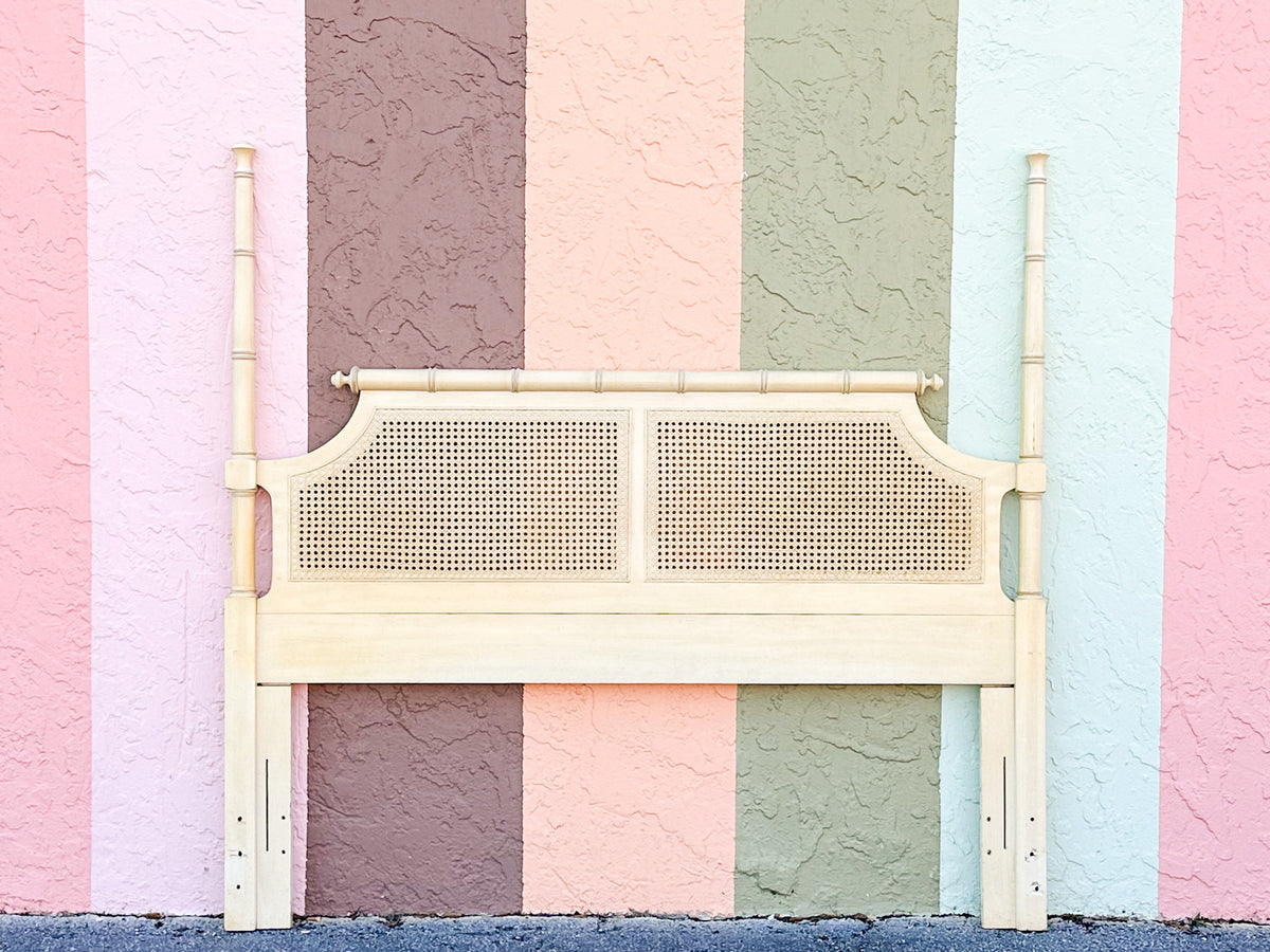 Faux Bamboo and Cane Queen Headboard