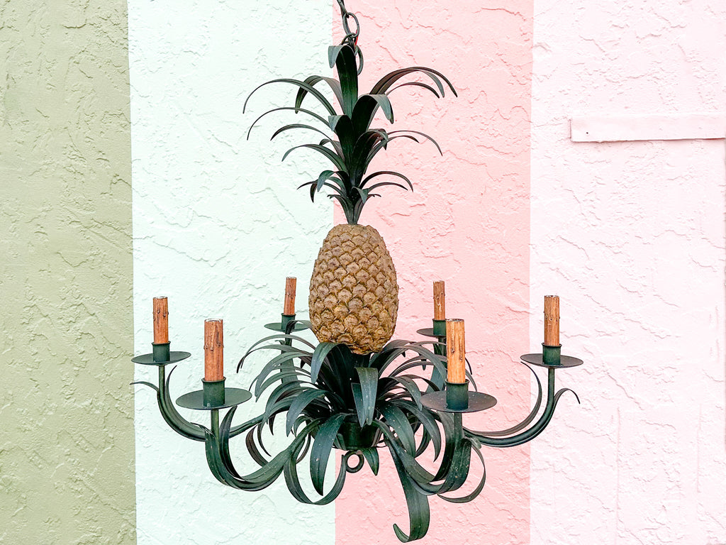Currey and Company Tole Pineapple Chandelier