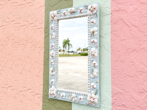 Custom Shell Flower Mirror