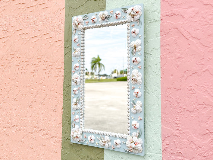 Custom Shell Flower Mirror