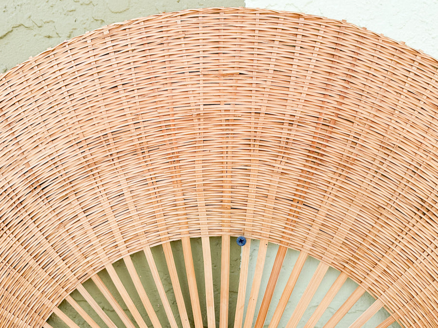 Pair of Large Rattan Fans