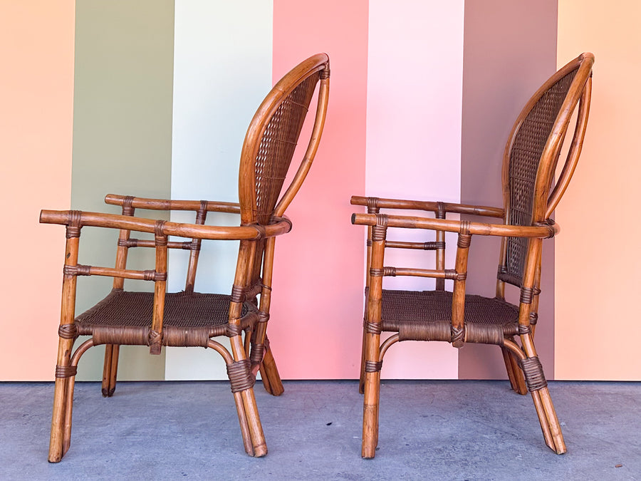 Pair of Island Chic Rattan Chairs