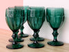 Set of Six Teal Goblets