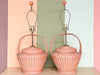 Pair of Peach Basket Lamps