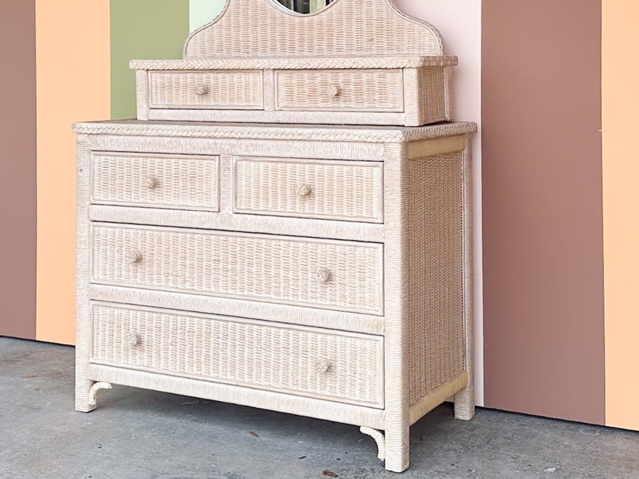 Henry Link Wicker Chest with Mirror