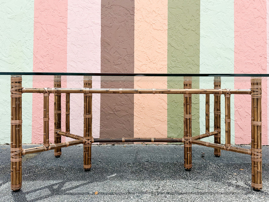 McGuire Rattan Dining Table