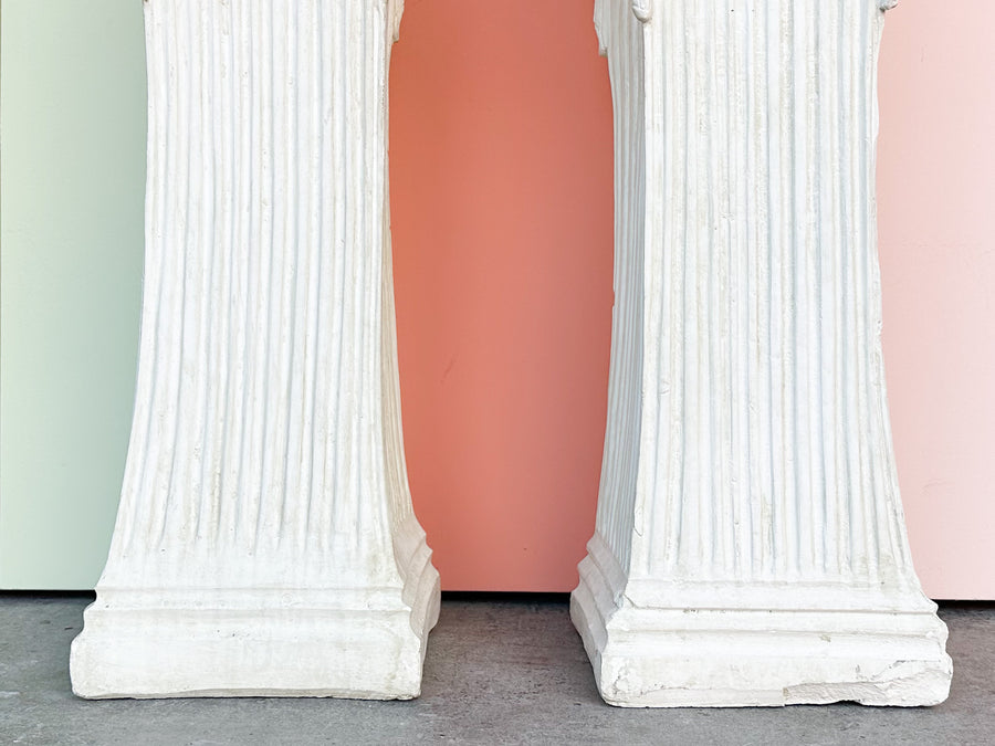 Pair of Kips Bay Show House Swag and Tassel Plaster Pedestals