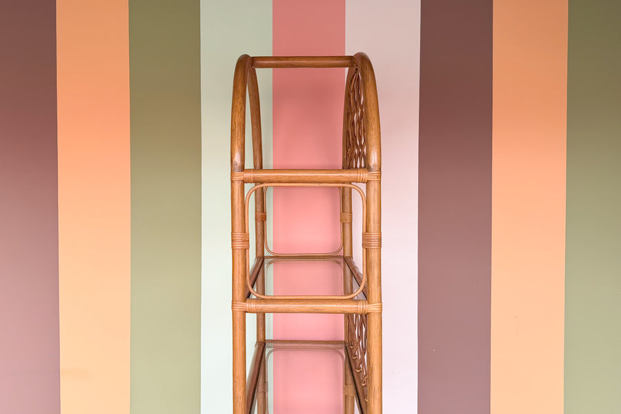 Old Florida Rattan Arched Etagere