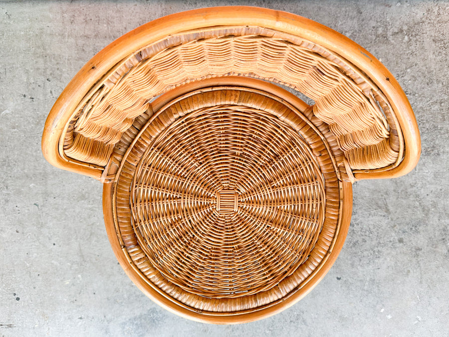 Cute Wicker and Rattan Swivel Vanity Chair