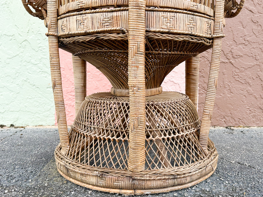 Natural Rattan Fiddlehead Peacock Chair