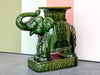 Terracotta Emerald Green Elephant Garden Seat