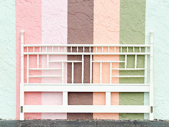 Faux Bamboo Fretwork KIng Headboard