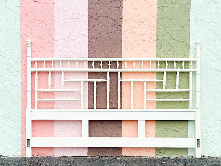 Faux Bamboo Fretwork KIng Headboard