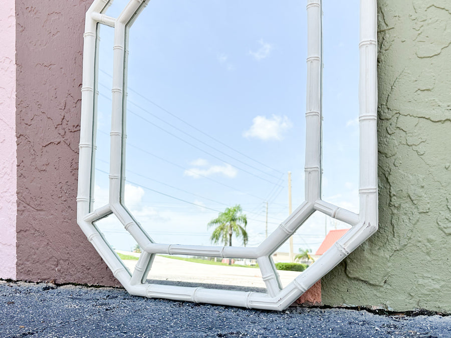 Faux Bamboo Octagon Mirror