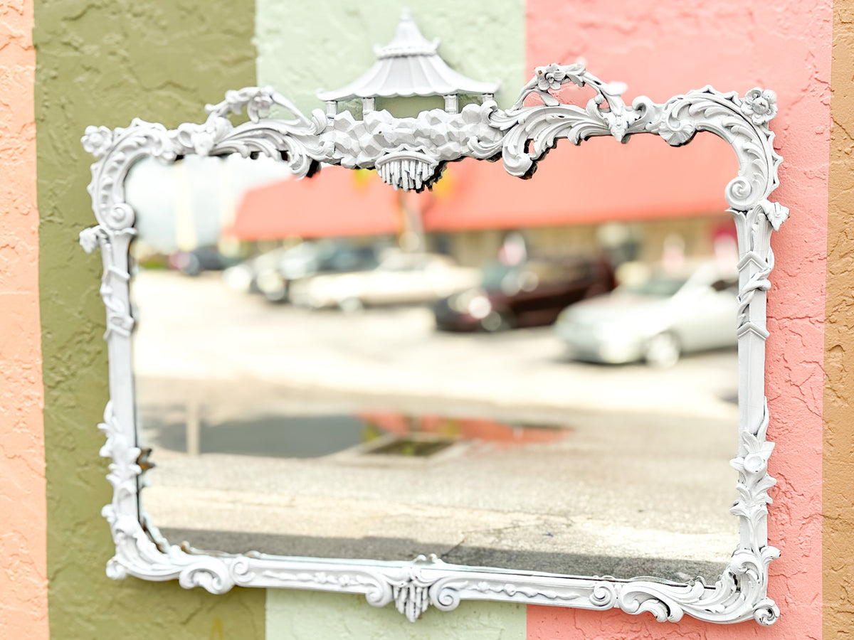 Pretty Painted Pagoda Mirror