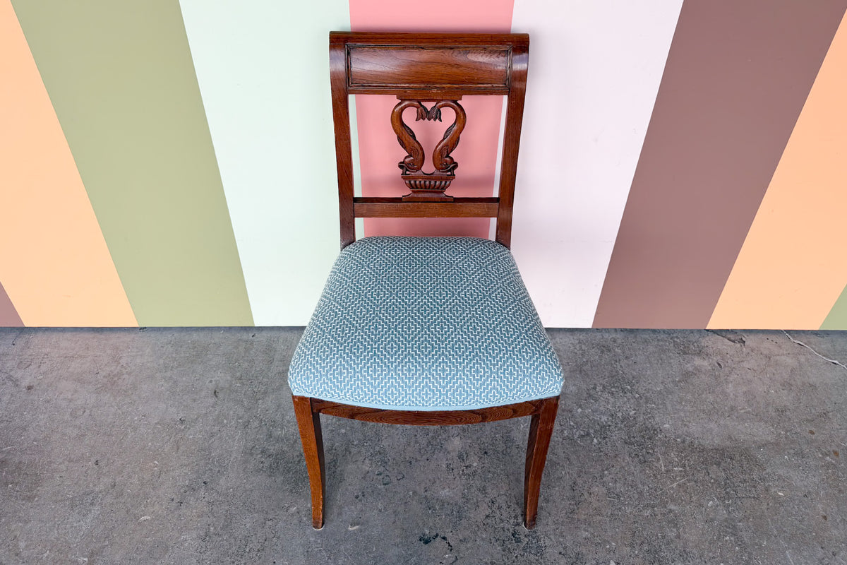 Handsome Wood Koi Fish Side Chair