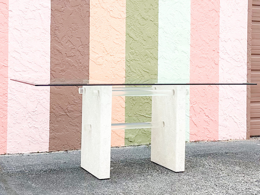 Lucite and Stone Dining Table