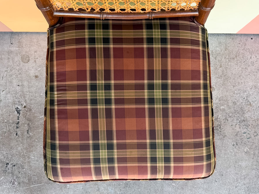 Handsome Cane Faux Bamboo Side Chair