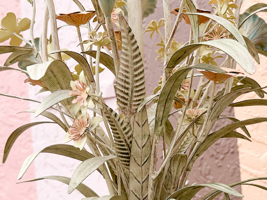 Pretty Pastel Tole Floral Chandelier