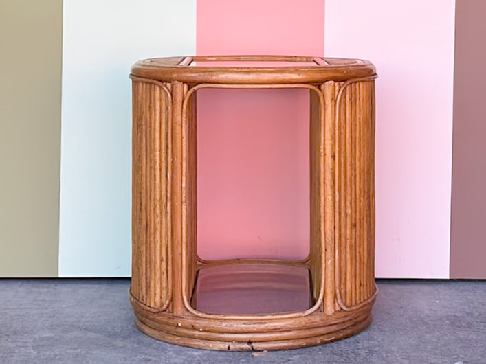 Old Florida Rattan Side Table